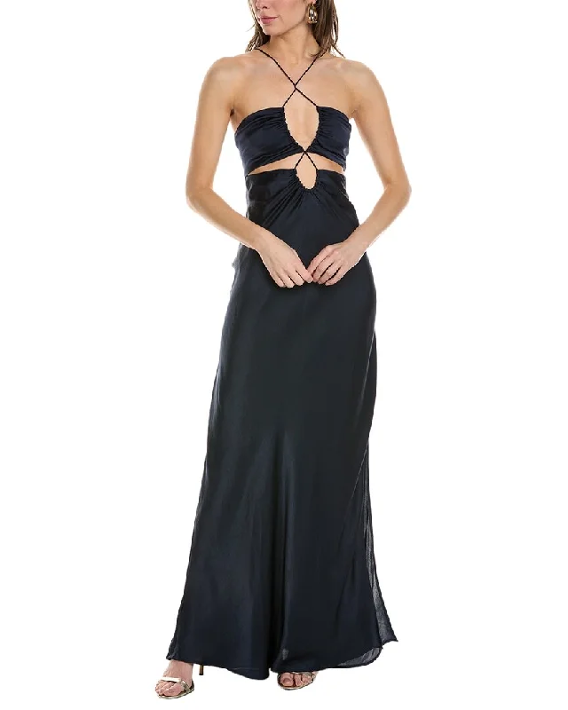 ba&sh Strappy Maxi Dresses Stylish Pleated A-Line Maxi Dress