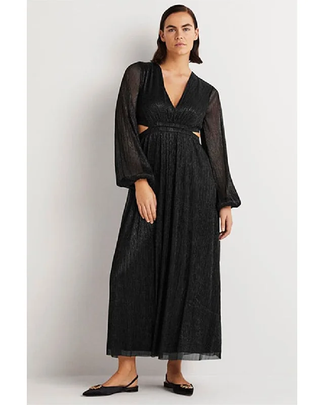 Boden Metallic Cut-Out Maxi Dress Casual Maxi Dress with Pockets