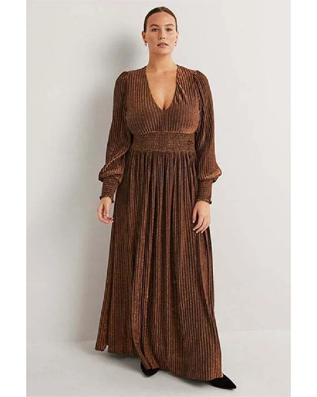 Boden Metallic Jersey Maxi Dress Elegant Floral Maxi Dress