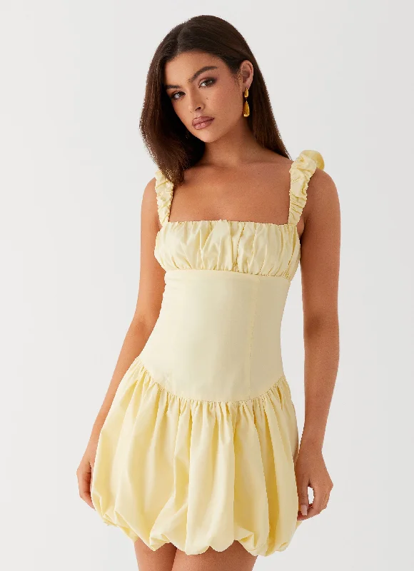 Clove Mini Dress - Yellow Trendy Mesh Mini Dress