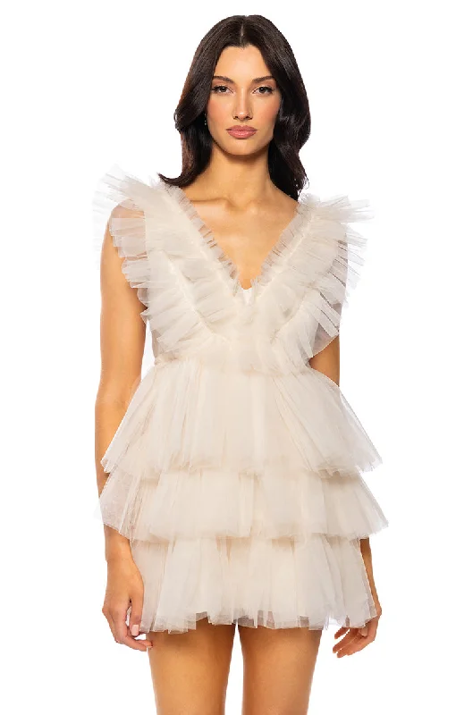 IN THE GARDEN TULLE MINI DRESS Cozy A-Line Mini Dress