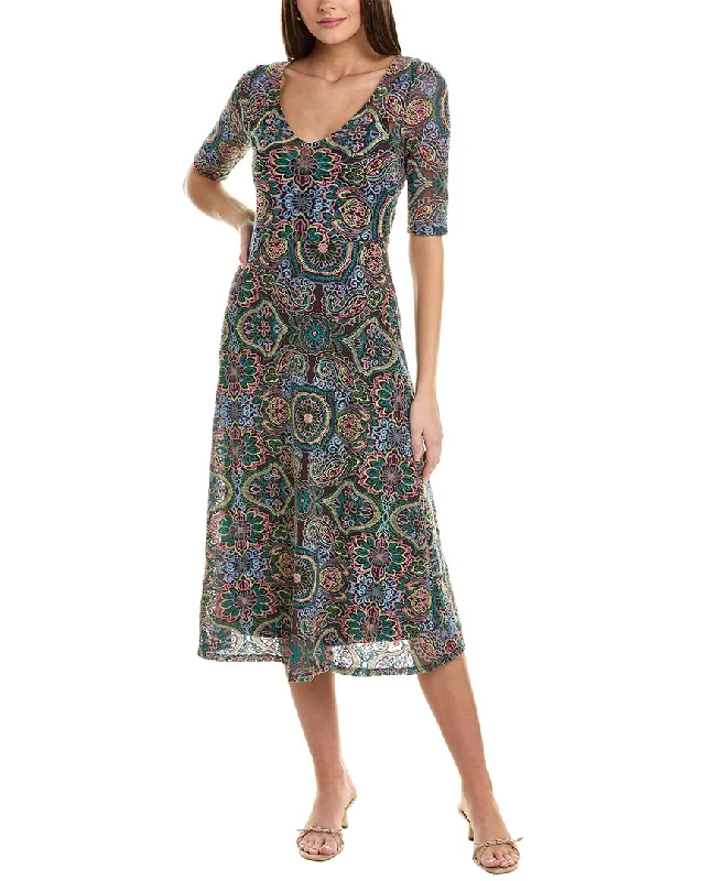 Johnny Was Ambrosia Midi Dress Elegant Faux Wrap Midi Dress