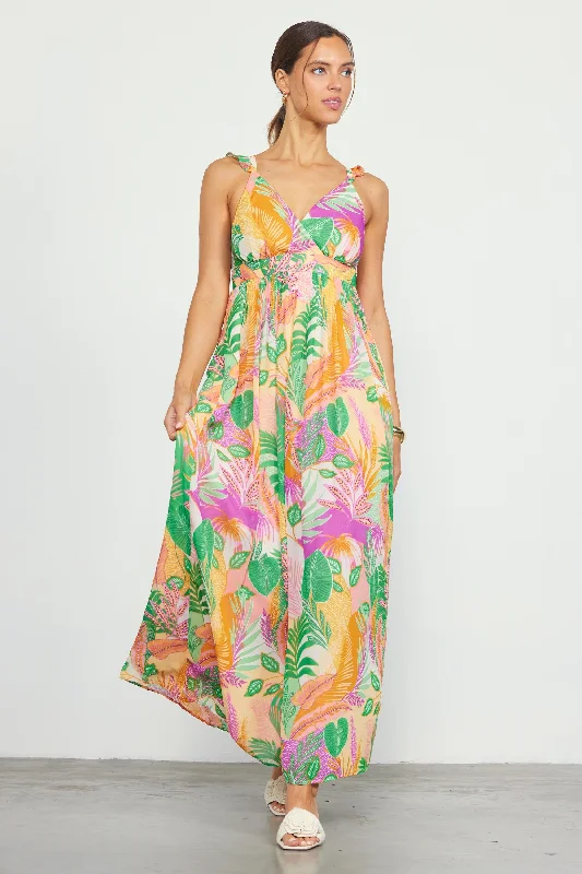 Leilani Floral Print Maxi Dress Chic Summer Maxi Dress