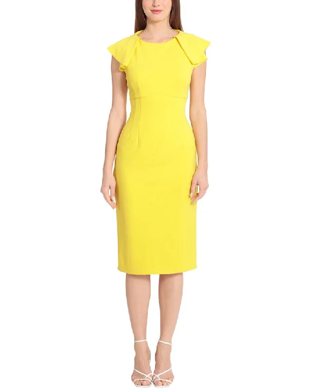 Maggy London Midi Dress Trendy Midi Dress with Belt