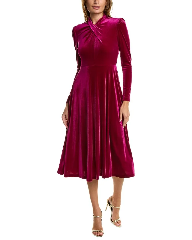 MAISON TARA Velvet Midi Dress Fashionable Skater Midi Dress