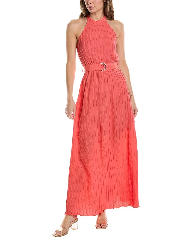 MARION Textured Maxi Dress Trendy Ruffled Maxi Dress