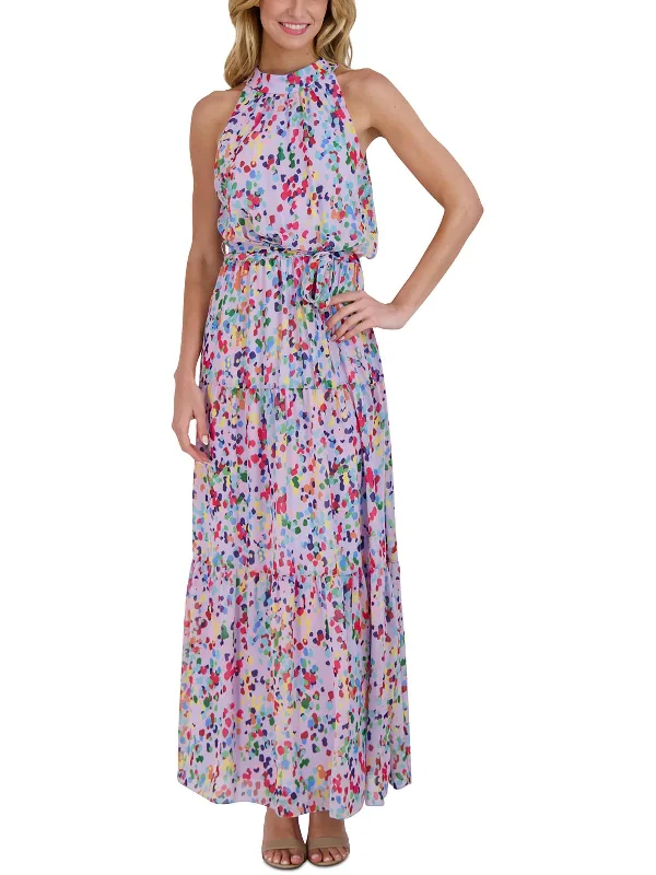 Womens Chiffon Long Maxi Dress Fashionable High-Waist Maxi Dress