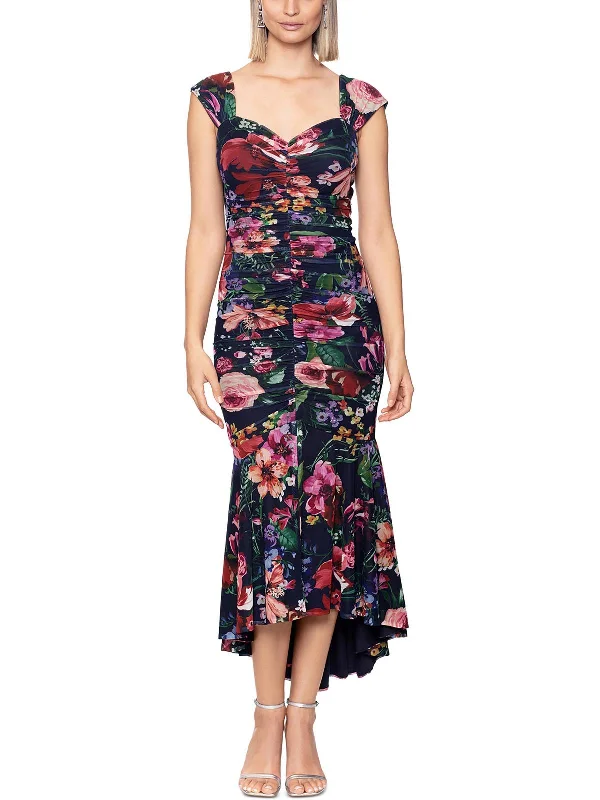 Womens Floral Print Polyester Maxi Dress Cozy Longline Maxi Dress