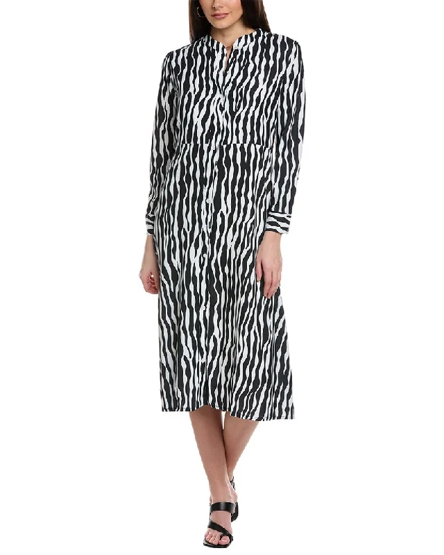 YAL New York Printed Midi Dress Trendy Mock Neck Midi Dress