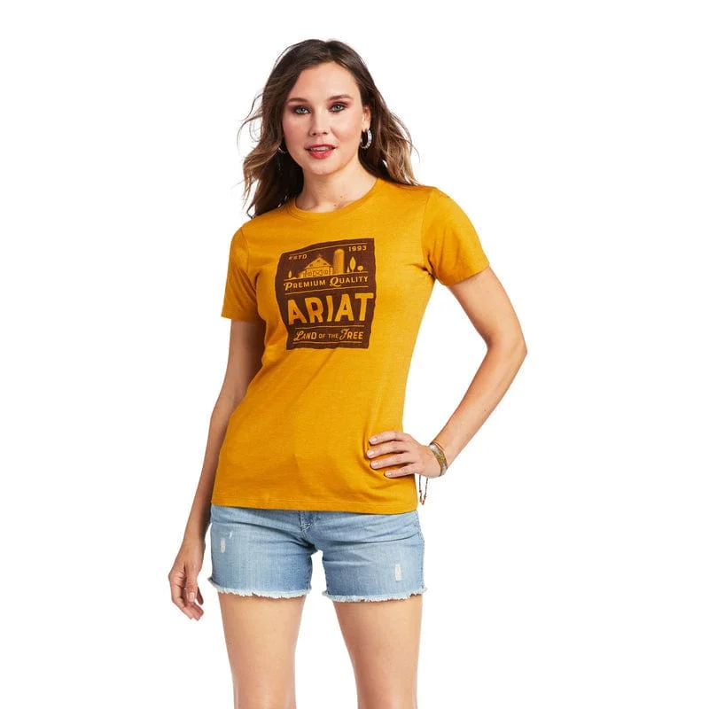 Ariat Women's Farmland T-Shirt 10039980 Welt Pockets Slit Pockets