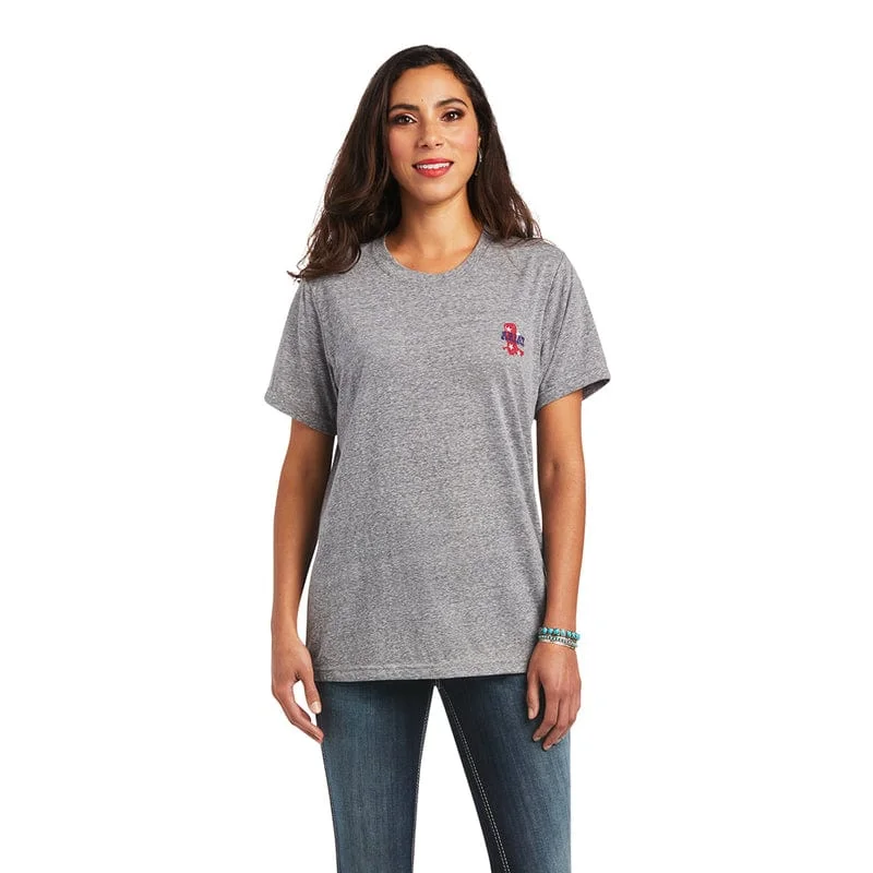 Ariat Women's Singing the Blues Charcoal Gray Short Sleeve T-Shirt 10040511 Casual Formal Business