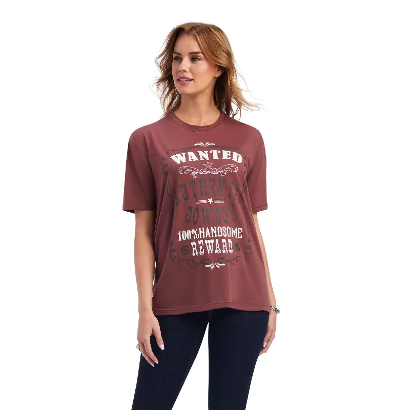 Ariat Women's Wanted Wild Ginger Short Sleeve T-Shirt 10041307 Collared Crew Neck Turtle Neck