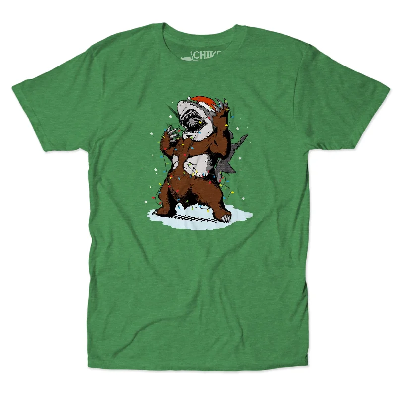 Bearshark Christmas Edition Unisex Tee Thin T-Shirt Open Front Quick Dry