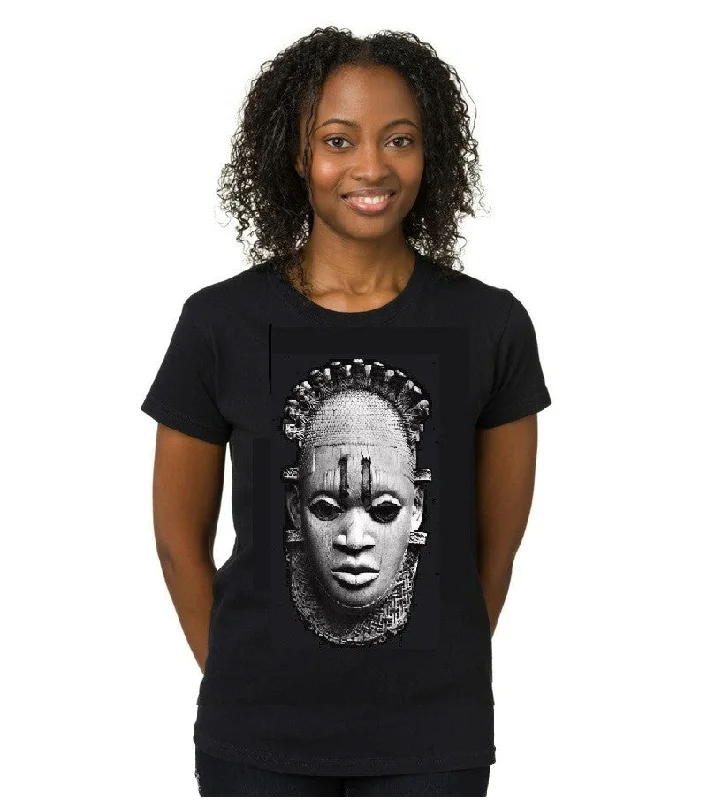 Benin Mask T-shirt (Women's Cut) Print Jacquard Patchwork