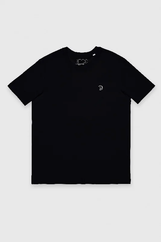 Black Chest Logo T-Shirt Mesh Blend Leather Blend Suede Blend