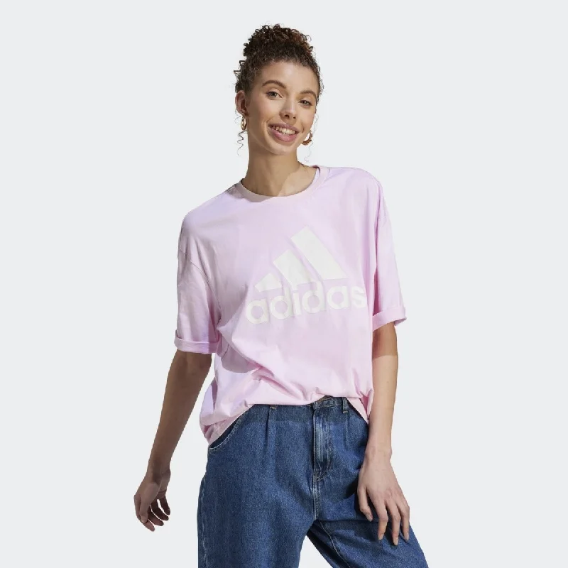 ADIDAS WOMEN'S ESSENTIALS BIG LOGO PINK BOYFRIEND TEE Machine Wash Dry Clean Hand Wash