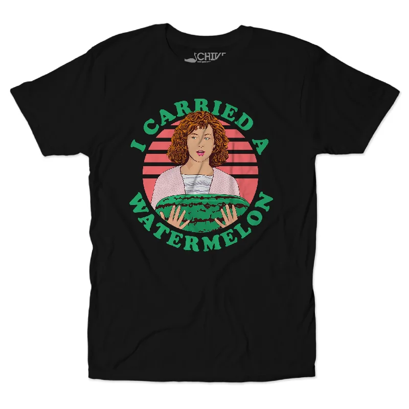 I Carried A Watermelon Unisex Tee Notch Collar Peter Pan Collar Cowl Neck