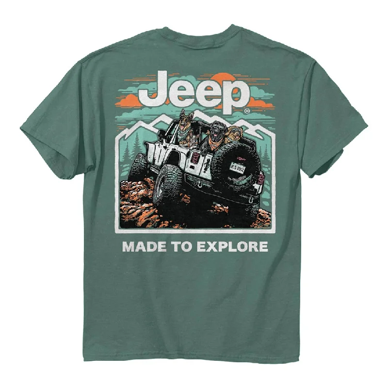 Jeep - Off-Road Trip T-Shirt Notch Collar Peter Pan Collar Cowl Neck