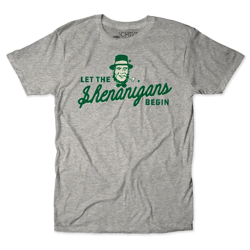 Let The Shenanigans Begin Unisex Tee Ribbed T-Shirt High Neck Heavyweight