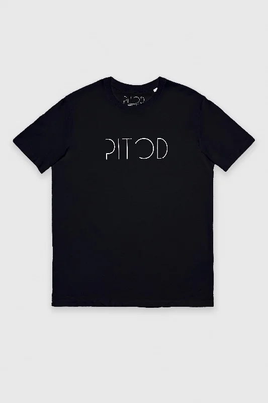 Black Logo T-Shirt Layered Multi-layer Single Layer