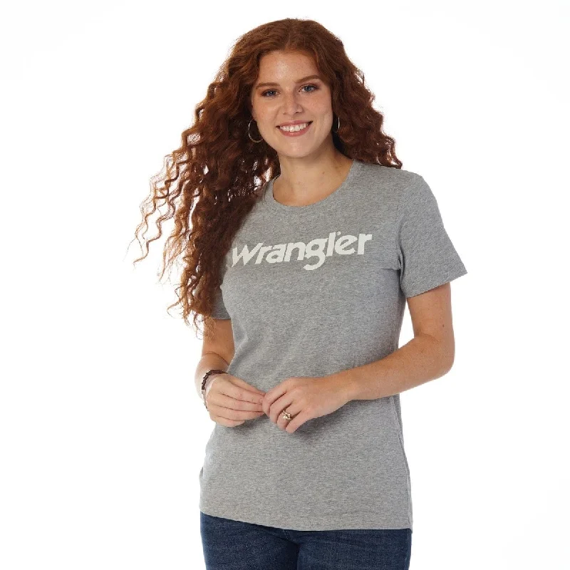 Wrangler Women's Grey Logo Tee LWK005H Elasticated Padded Insulated