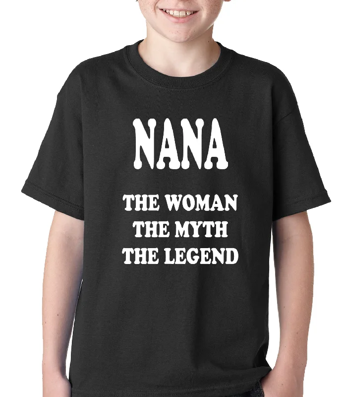 Nana The Woman The Myth The Legend Kids T-shirt Front Pockets Side Pockets Patch Pockets