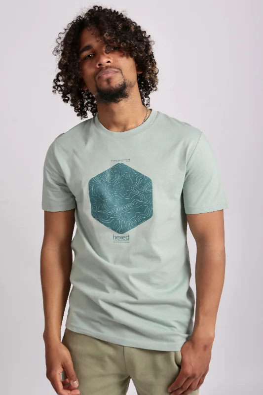 ORGANIC HEX MAP PRINT TEE Handmade Hand-knitted Hand-woven