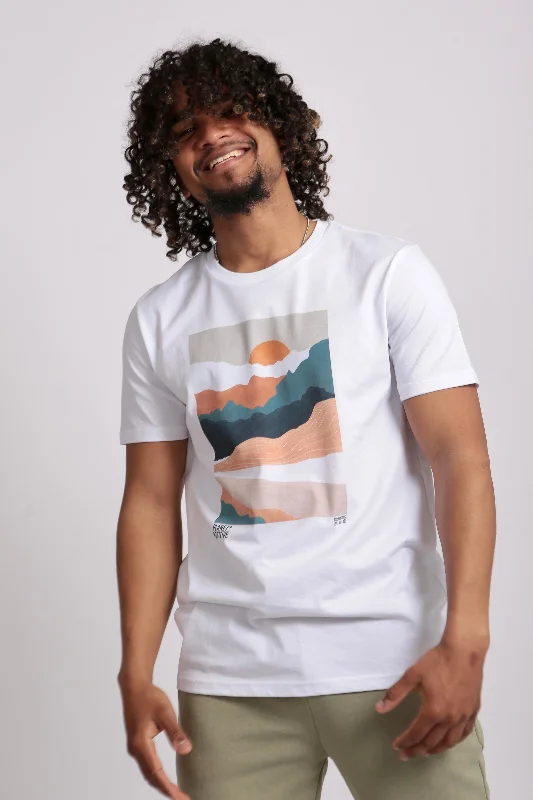 ORGANIC LANDSCAPE PRINT TEE Print Jacquard Patchwork