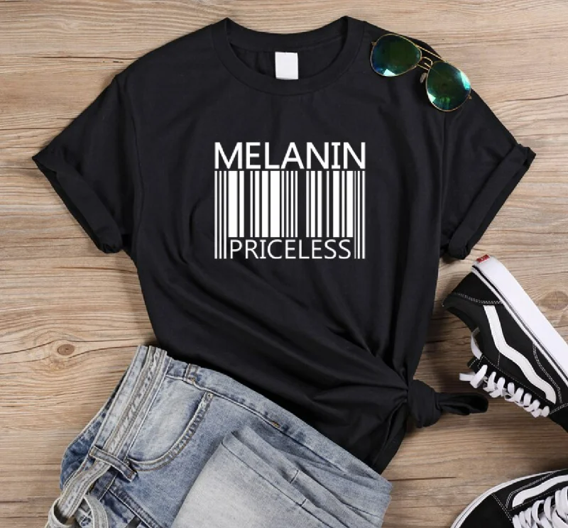 Melanin Priceless T-Shirt (Black) Elasticated Padded Insulated