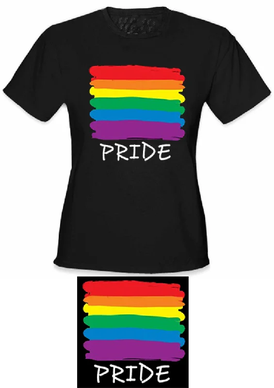 Rainbow Pride Colors Girl's T-Shirt Boxy Fit Fitted Loose