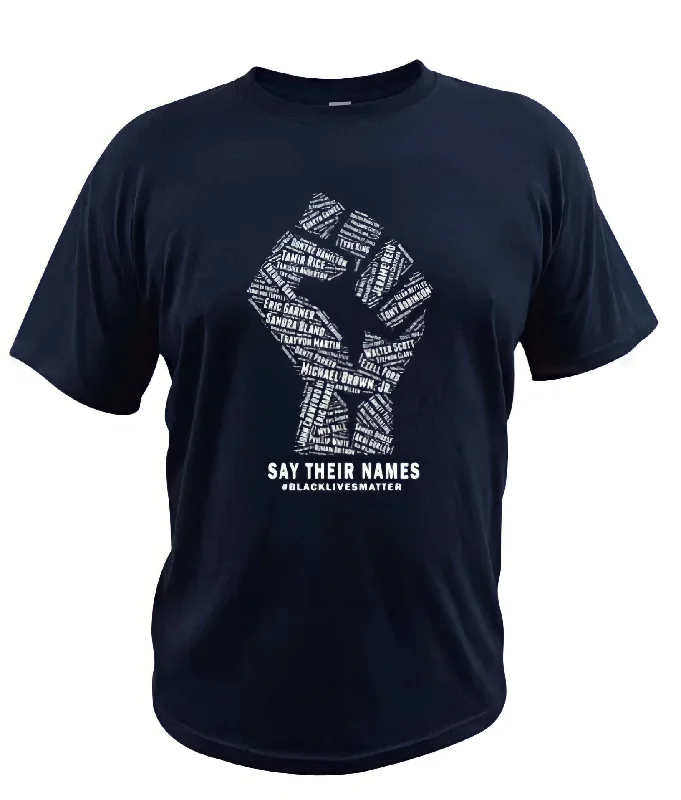 Say Their Names T-shirt - Navy Blue (Unisex) Seamless Knitted Crochet