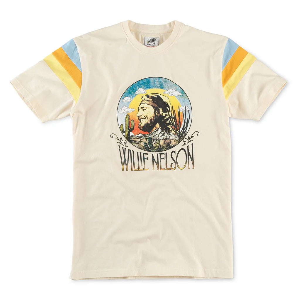 Sunset Tee Willie Nelson Mesh Blend Leather Blend Suede Blend