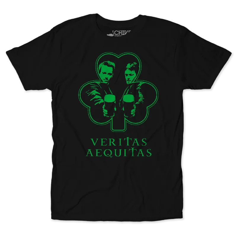 Veritas Aequitas Unisex Tee Hooded Caped Shawl Collar