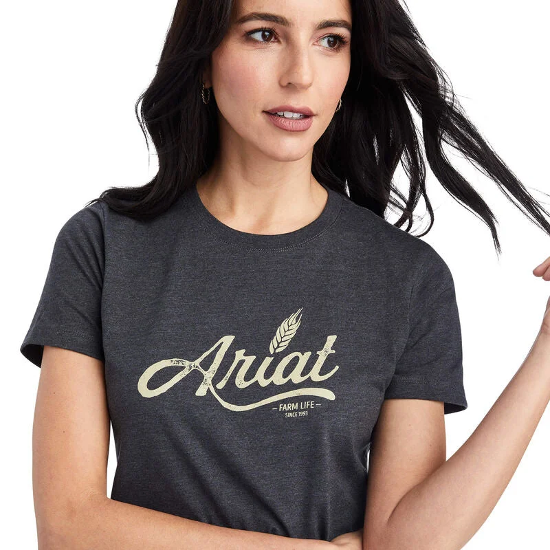 Women's Ariat Wheat Script Tee Collared Crew Neck Turtle Neck