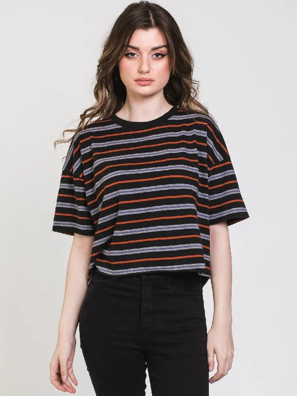 HARLOW PIPER BOXY STRIPE TEE - CLEARANCE Sequined Glittery Shiny