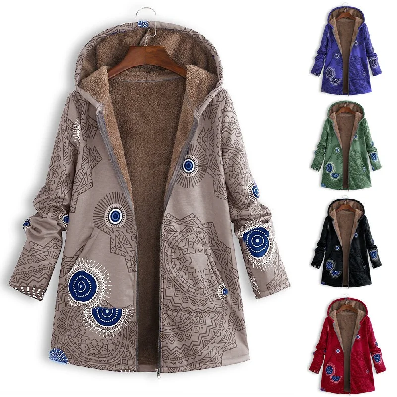 Hooded Plush Jacket Quilted Jacket Puffer Jacket Insulated Jacket