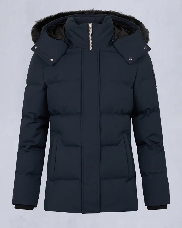 NAVY WITH BLACK SHEARLING