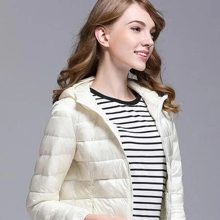 GODLIKE Women's Pure Color Trendy Autumn Winter Spring Fashion Ultralight Parka Jacket Knit Jacket Woven Jacket Fleece Jacket