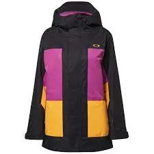 Oakley Beaufort Insulated Jacket Black/Purple/Amber Yellow One-Shoulder Jacket Off-the-Shoulder Jacket Asymmetrical Jacket