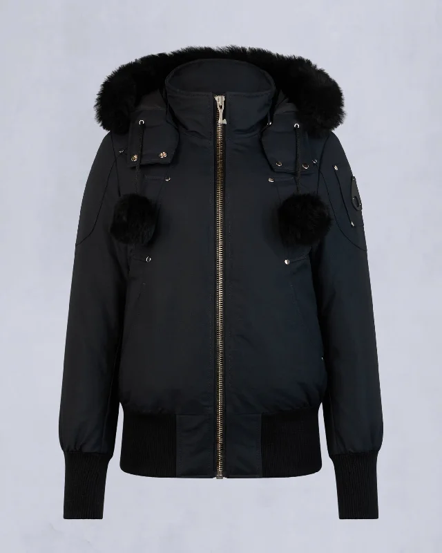 NAVY WITH BLACK SHEARLING