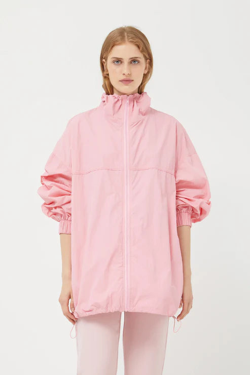 Pink Technical Jacket Satin Jacket Silk Jacket Chiffon Jacket