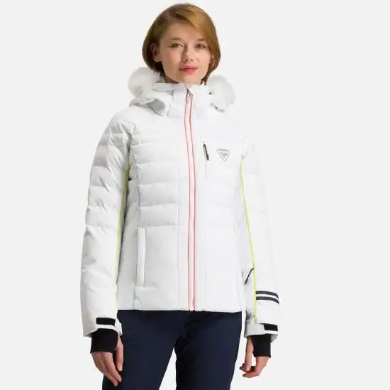 Rossignol W Rapide Jacket White Toggled Jacket Drawstring Jacket Belted Jacket