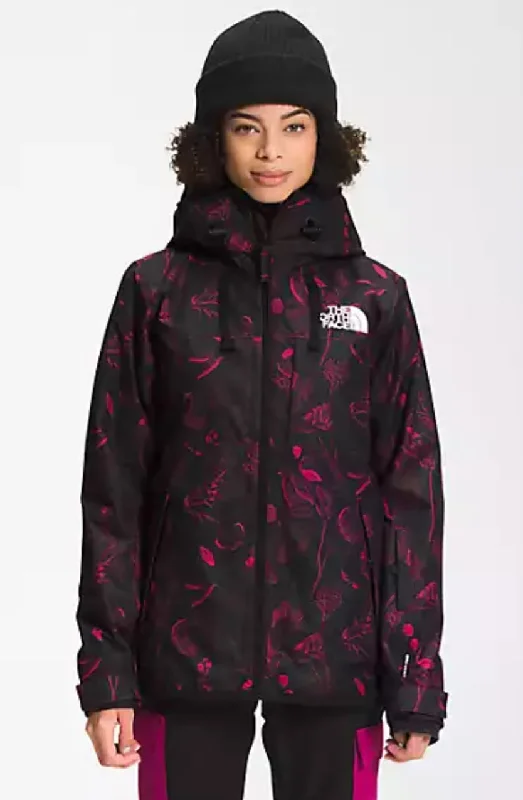 THE NORTH FACE W SUPERLU JACKET ROXBURY PINK HALFTONE FLORAL PRINT/TNF BLACK Snapped Jacket Toggled Jacket Drawstring Jacket