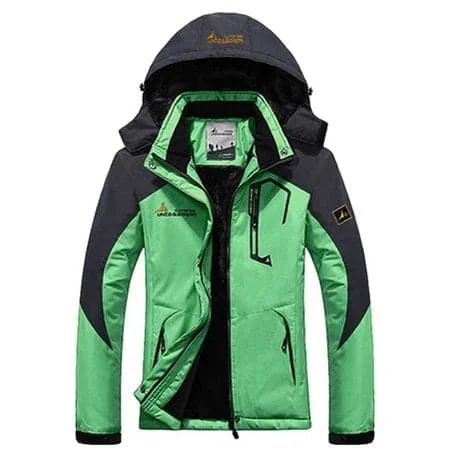 UNCO & BOROR Women's Sports Fashion Mint Green Coat Jacket Premium Quality Windproof Hooded Thick Parka Winter Coat Jacket Belted Jacket Elasticated Jacket Padded Jacket