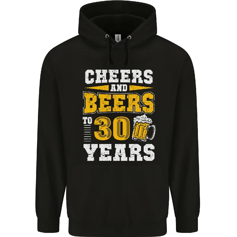 30th Birthday 30 Year Old Funny Alcohol Mens 80% Cotton Hoodie Zip Hoodie Drawstring Kangaroo Pocket