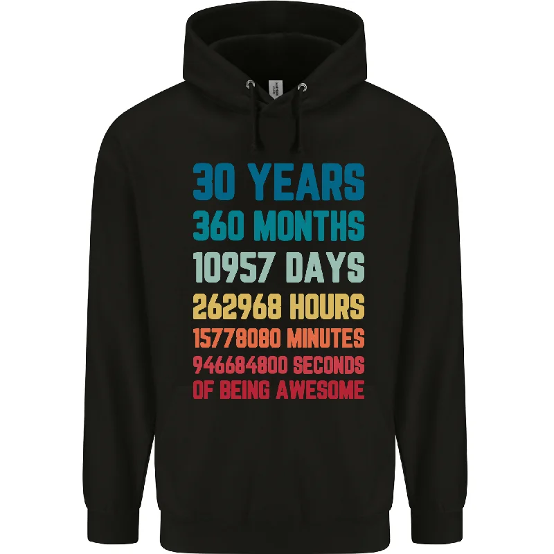 30th Birthday 30 Year Old Mens 80% Cotton Hoodie Hoodie Jacket Zipper Layering