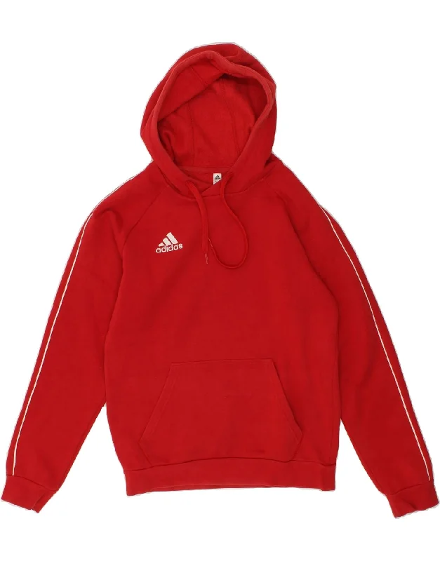 ADIDAS Mens Hoodie Jumper Small Red Cotton Hoodie with Tie-Dye Psychedelic Retro