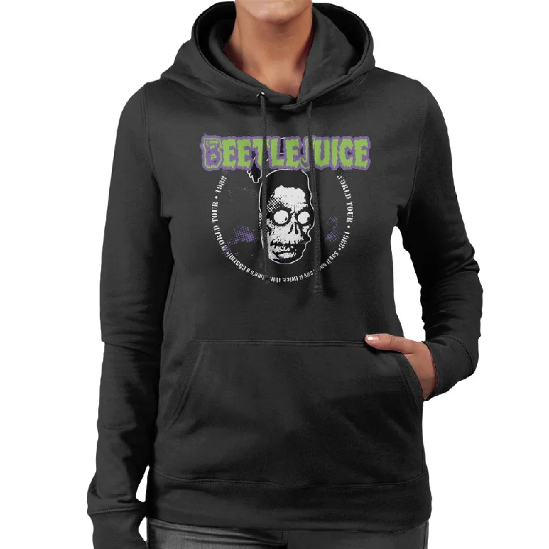 Beetlejuice 1988 World Tour Women's Hooded Sweatshirt Hoodie with Turtle Neck Cozy Winter