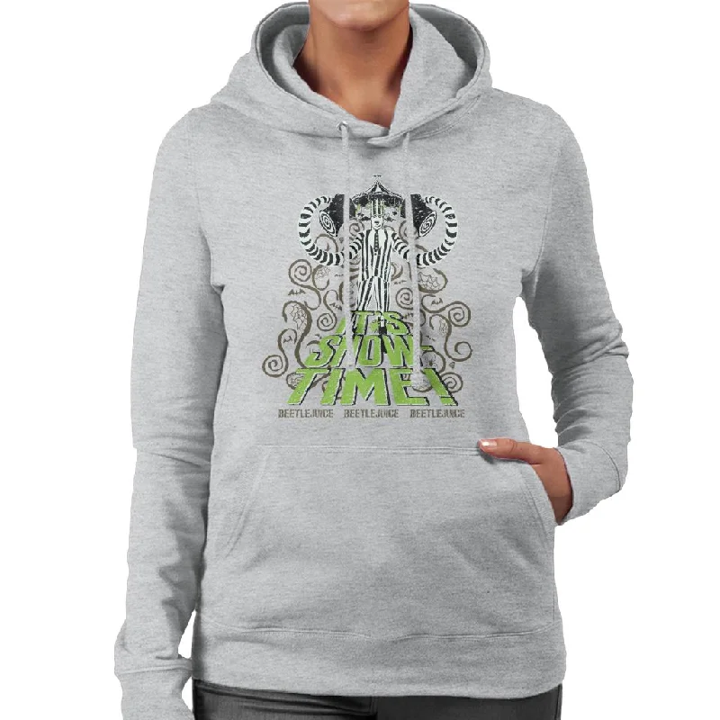 Beetlejuice It's Show Time Women's Hooded Sweatshirt Hoodie with Hem Lace Feminine Delicate