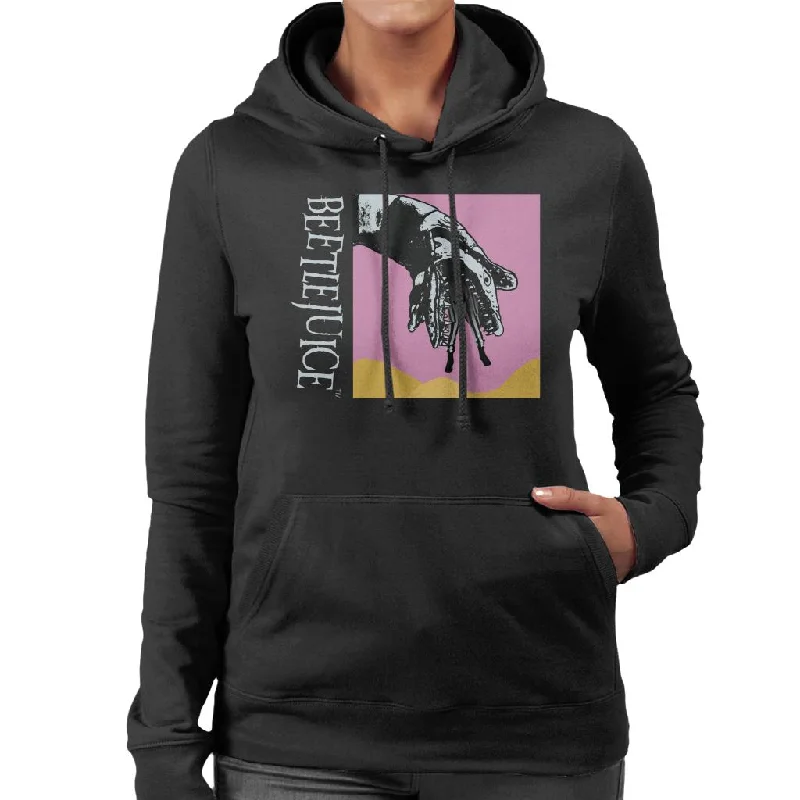 Beetlejuice Sandworm Pink Sky Women's Hooded Sweatshirt Hoodie with Rolled Sleeves Casual Relaxed